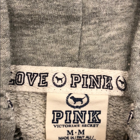PINK Victoria Secret Grey Hoodie Size M - Picture 5 of 7